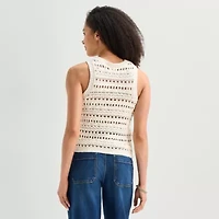 a.n.a Womens Crew Neck Sleeveless Pullover Sweater