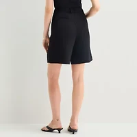 a.n.a Womens Mid Rise Pleated Short