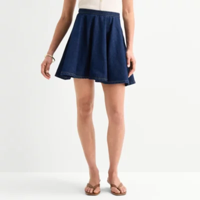 a.n.a Womens Mid Rise Denim Skirt