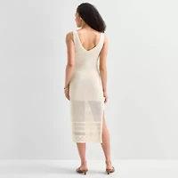 a.n.a Womens Midi V Neck Sleeveless Maxi Dress