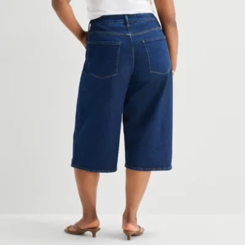 a.n.a Womens Plus Denim Culotte Jean