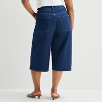 a.n.a Womens Plus Denim Culotte Jean