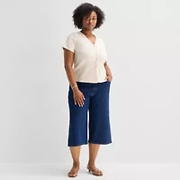 a.n.a Womens Plus Denim Culotte Jean