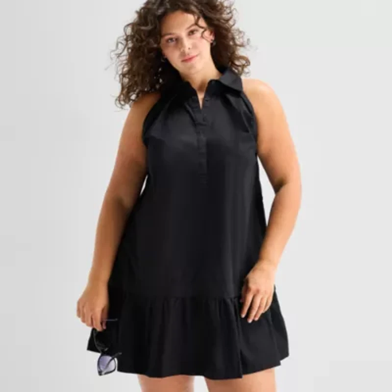 a.n.a Womens Plus Sleeveless A-Line Dress