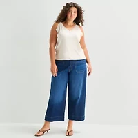a.n.a Womens Plus V Neck Sleeveless Tank Top