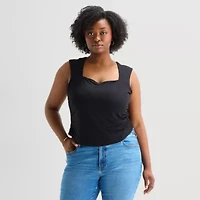 a.n.a Womens Plus Sweetheart Neck Sleeveless Blouse
