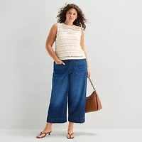 a.n.a Plus Womens Crew Neck Sleeveless Pullover Sweater
