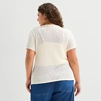 a.n.a Womens V Neck Tie Plus Sweater Vest