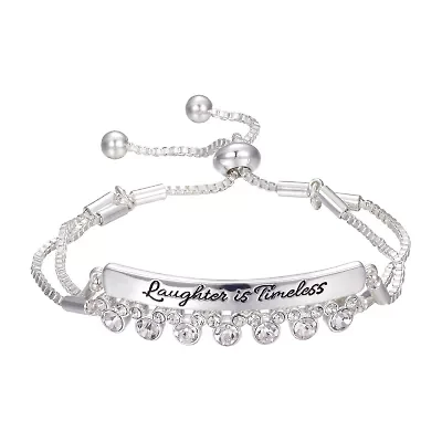 Disney Classics Womens Crystal Mickey Mouse Bolo Bracelet