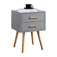 Convenience Concepts Oslo Living Room Collection Storage 2-Drawer End Table