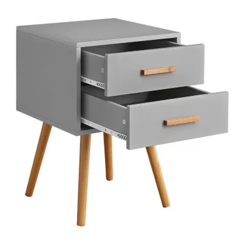 Convenience Concepts Oslo Living Room Collection Storage 2-Drawer End Table