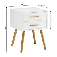 Convenience Concepts Oslo Living Room Collection Storage 2-Drawer End Table