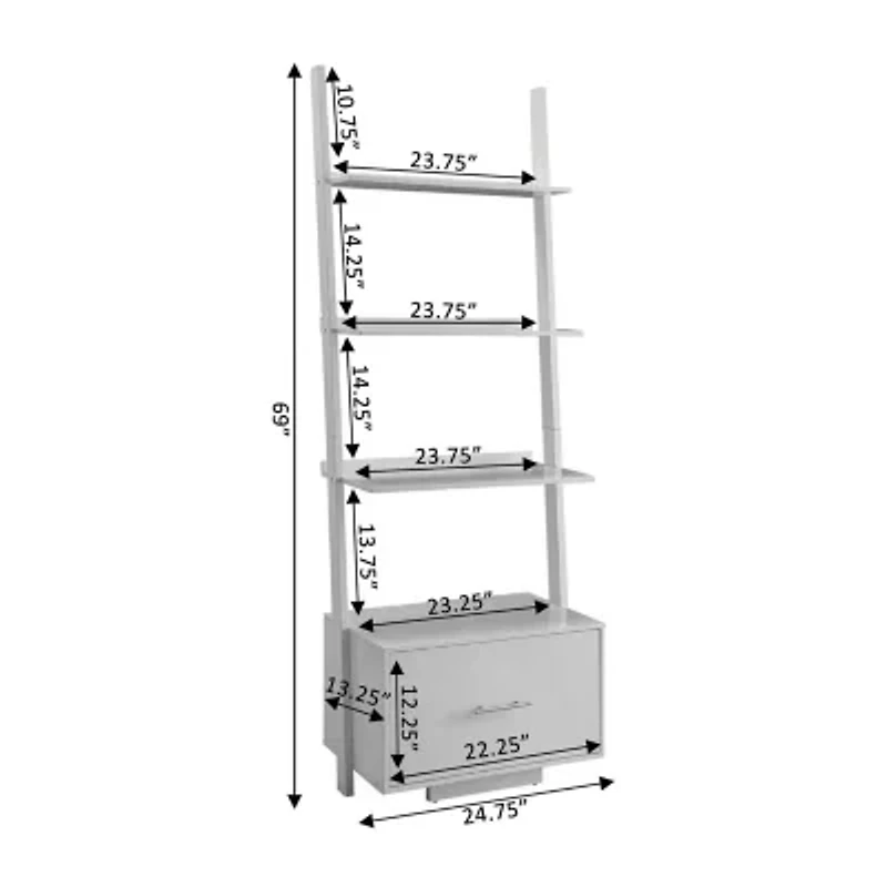 American Office And Library Collection 4-Shelf Bookcase