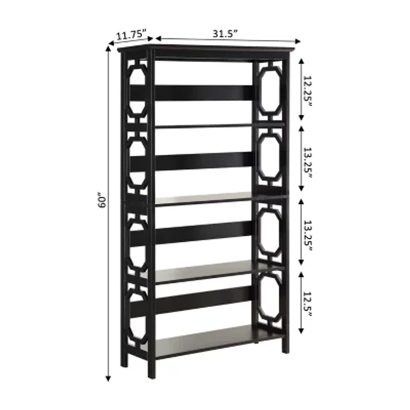 Omega Office + Library Collection 5-Shelf Bookcase
