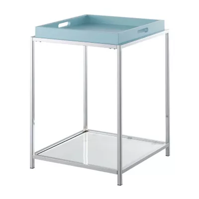 Palm Beach Living Room Collection Storage Glass Console Table