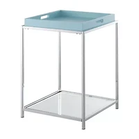 Palm Beach Living Room Collection Storage Glass Console Table