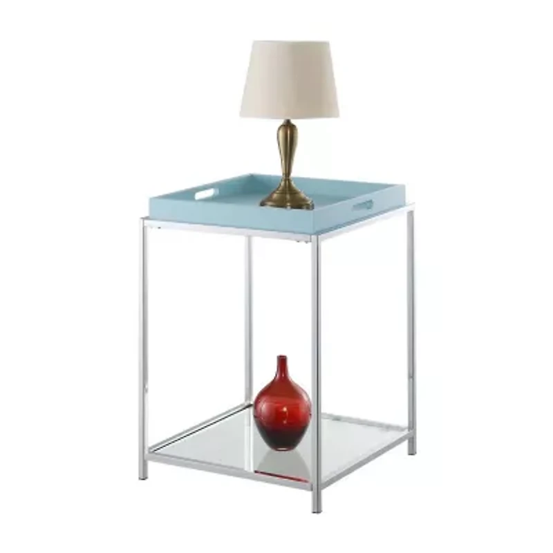 Palm Beach Living Room Collection Storage Glass Console Table