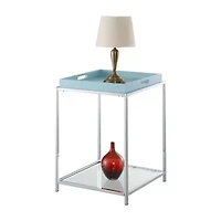 Palm Beach Living Room Collection Storage Glass Console Table
