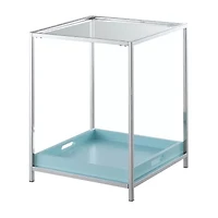 Palm Beach Living Room Collection Storage Glass Console Table