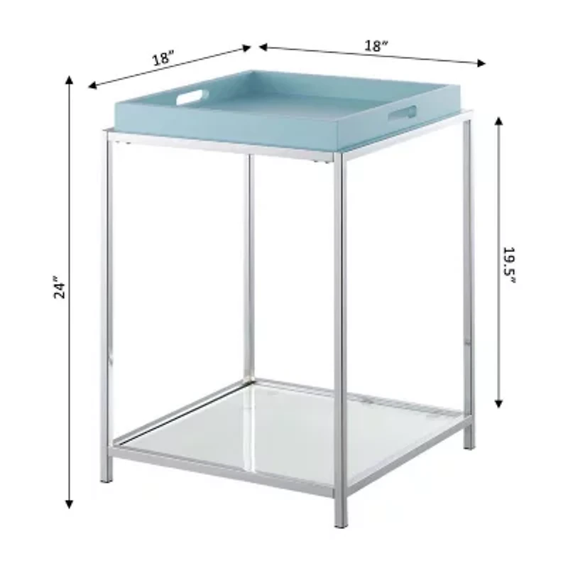 Palm Beach Living Room Collection Storage Glass Console Table