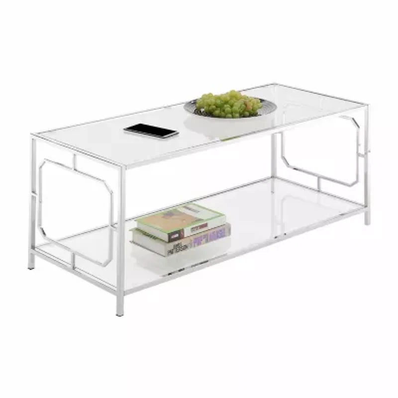 Omega Living Room Collection Glass Coffee Table