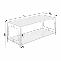 Omega Living Room Collection Glass Coffee Table