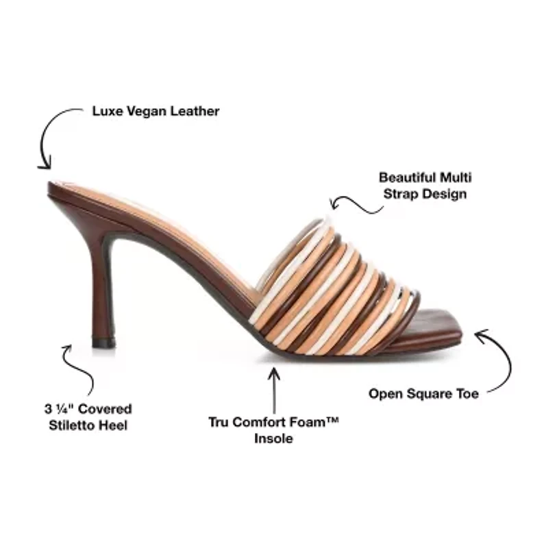 Journee Collection Calliope Womens Round Open Toe Stiletto Heel Pumps