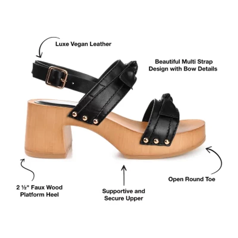 Journee Collection Tia Womens Round Open Toe Block Heel Pumps