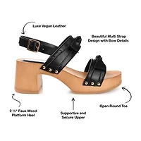 Journee Collection Tia Womens Round Open Toe Block Heel Pumps