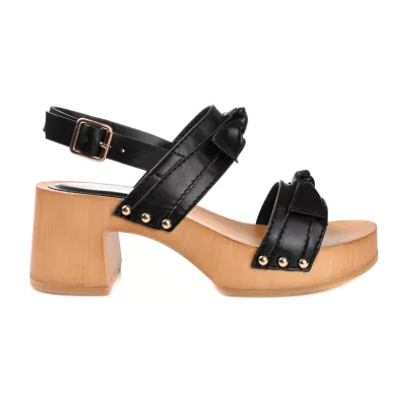 Journee Collection Tia Womens Round Open Toe Block Heel Pumps