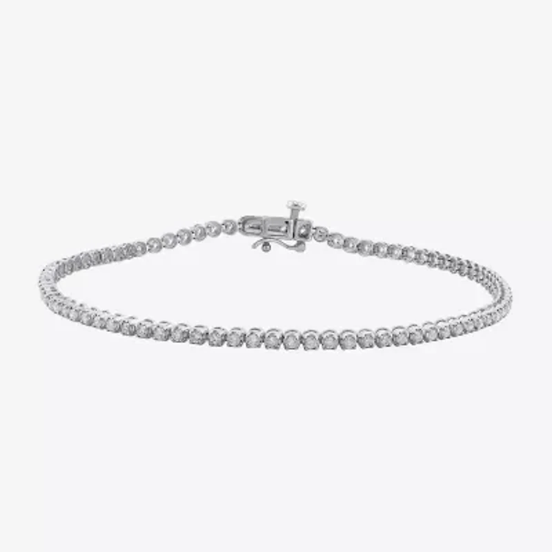 (H / I1) 1 CT.T.W. Lab-Grown Diamond 10K White Gold Tennis Bracelet