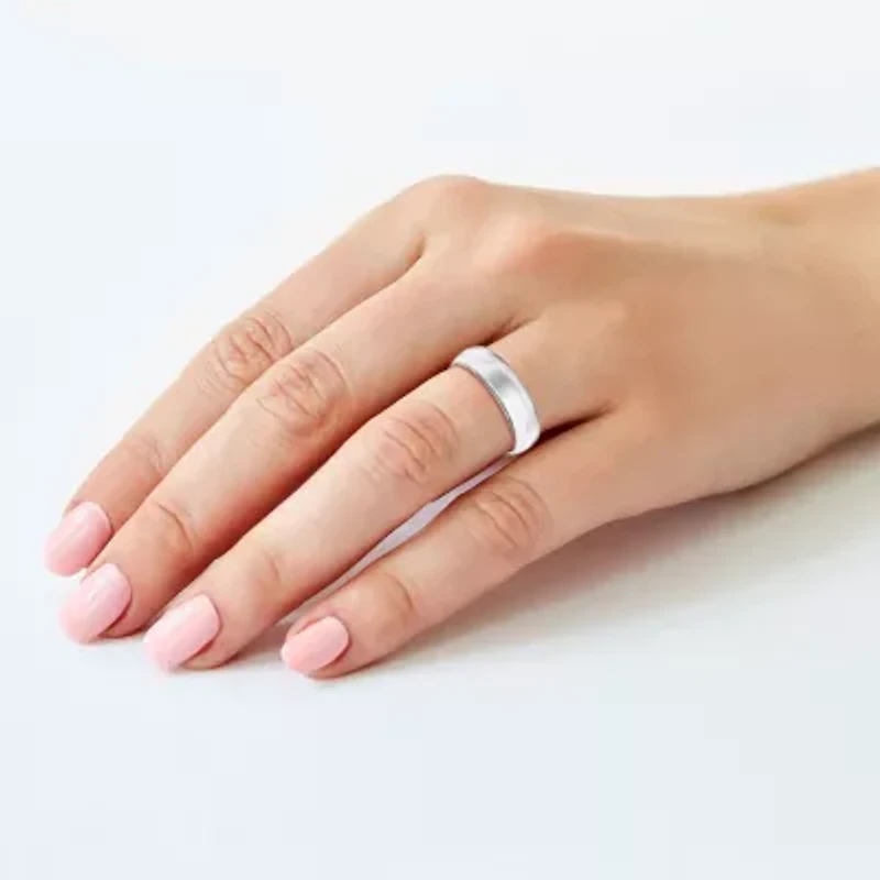 Unisex Adult 10K White Gold Wedding Ring Set