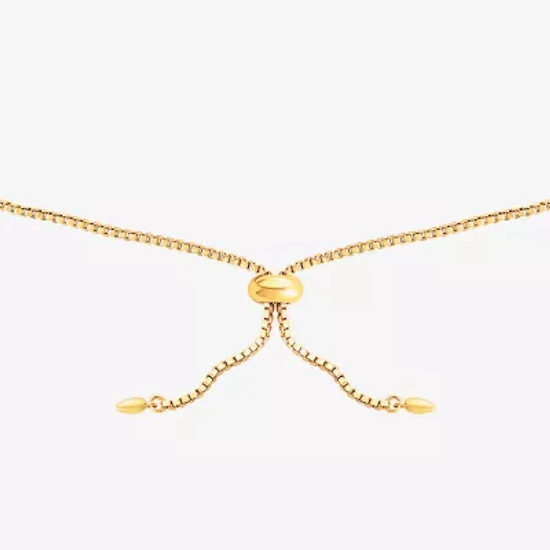 Girls Cubic Zirconia 14K Gold Over Silver Hello Kitty Bolo Bracelet