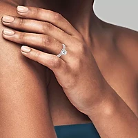 Womens 1 CT. T.W. Lab Created White Moissanite Sterling Silver Oval Engagement Ring