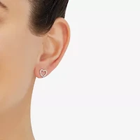 Diamonart Womens Cubic Zirconia Sterling Silver Heart 3 Pair Earring Set