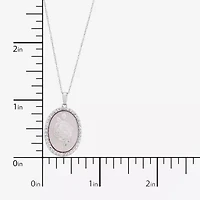 Cameo Womens Pink Mother Of Pearl Sterling Silver Flower 18 Inch Pendant Necklace