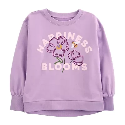 Carter's Little & Big Kid Girls Round Neck Long Sleeve Sweatshirt