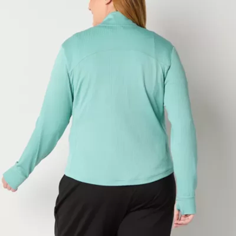 Xersion Everultra-Lite Womens Plus Rib Moisture Wicking Midweight Softshell Jacket