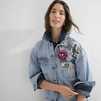 Bijoux Bar Gold Tone Swan Glass Brooch