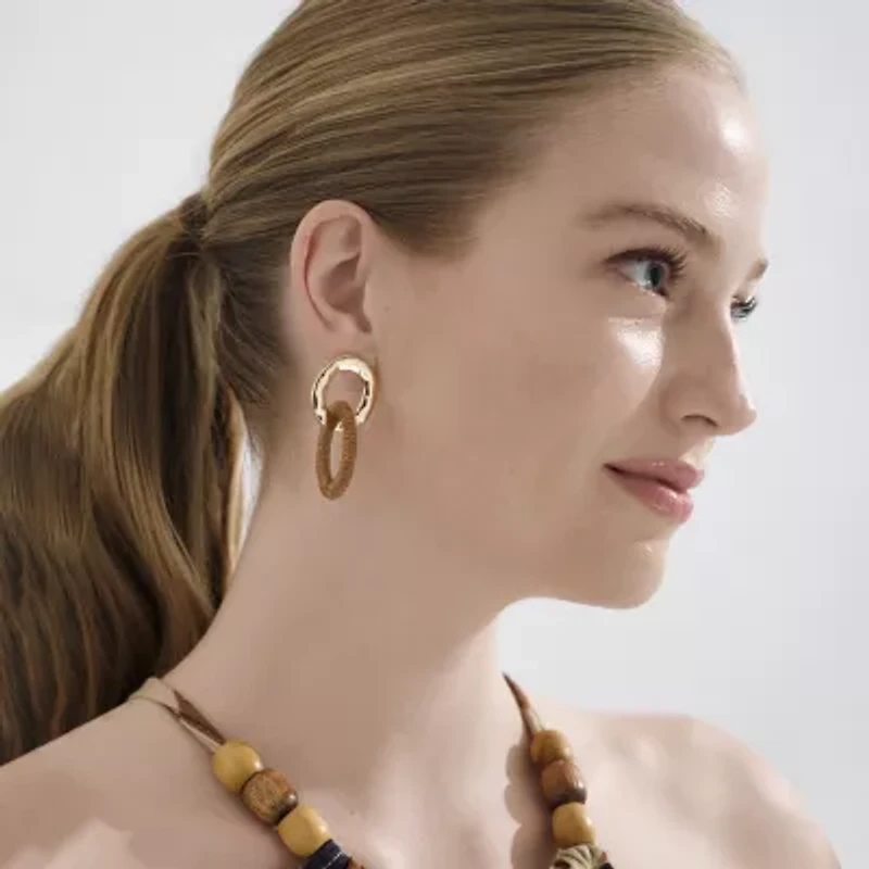 Mixit Gold Tone Womens Drop Earrings