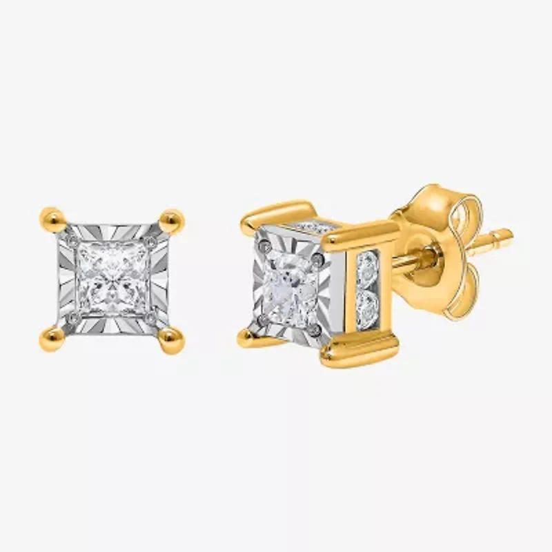 (I, Si2) 1 CT. T.W. Lab Grown White Diamond 10K Gold 5mm Stud Earrings