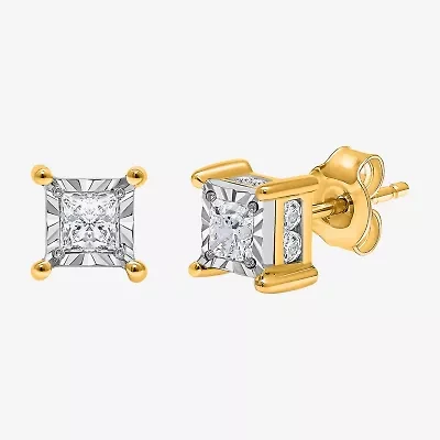 (I, Si2) 1 CT. T.W. Lab Grown White Diamond 10K Gold 5mm Stud Earrings