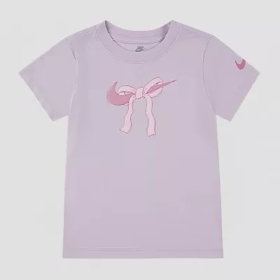 Nike Little Girls Crew Neck Short Sleeve Regular Fit Graphic T-Shirt