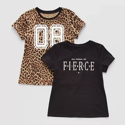 Xersion Little & Big Girls 2-pc. Crew Neck Short Sleeve Graphic T-Shirt