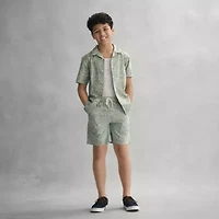 Thereabouts Little & Big Kid Boys Short Sleeve Fitted Sleeve Regular Fit Button-Down Shirt