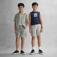 Thereabouts Little & Big Kid Boys Short Sleeve Fitted Sleeve Regular Fit Button-Down Shirt