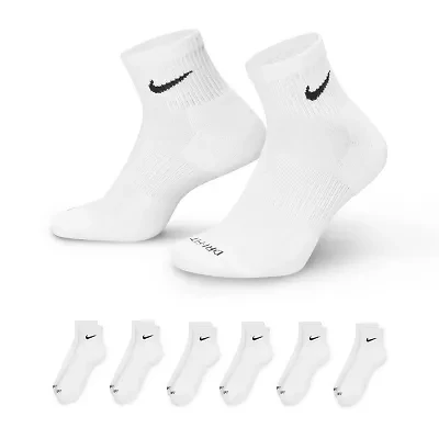 Nike Everyday Plus Cushioned Unisex Adult Breathable Multi-Pack 6 Pair Quarter Ankle Socks