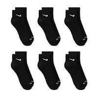 Nike Everyday Plus Cushioned Unisex Adult Breathable Multi-Pack 6 Pair Quarter Ankle Socks