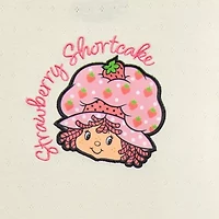 Strawberry Shortcake Pointelle Ringer Tee Womens Crew Neck Short Sleeve Fitted Juniors Graphic T-Shirt