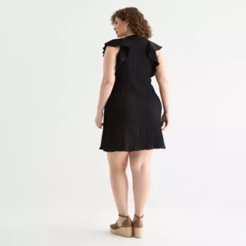 52seven Womens Short Sleeve Plus Shift Dress